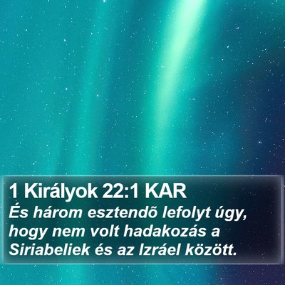 1 Királyok 22:1 KAR Bible Verse Image