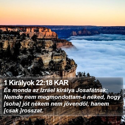 1 Királyok 22:18 KAR Bible Verse Image
