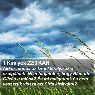 1 Királyok 22:3 KAR Bible Verse Image