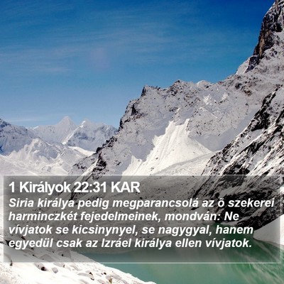 1 Királyok 22:31 KAR Bible Verse Image