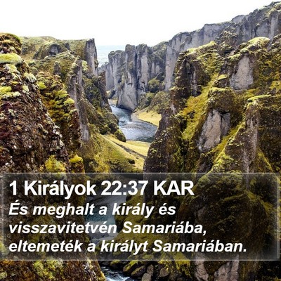 1 Királyok 22:37 KAR Bible Verse Image
