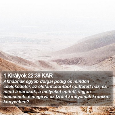 1 Királyok 22:39 KAR Bible Verse Image