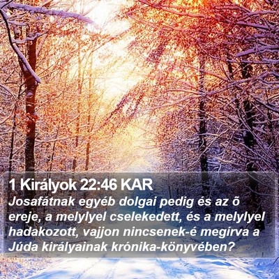 1 Királyok 22:46 KAR Bible Verse Image