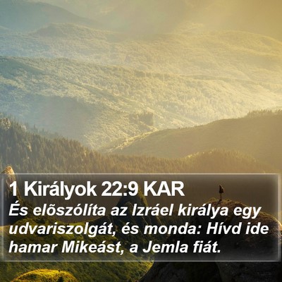 1 Királyok 22:9 KAR Bible Verse Image