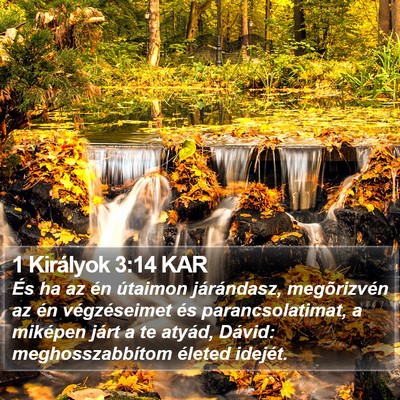 1 Királyok 3:14 KAR Bible Verse Image