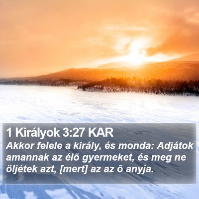 1 Királyok 3:27 KAR Bible Verse Image
