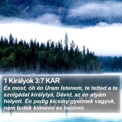 1 Királyok 3:7 KAR Bible Verse Image
