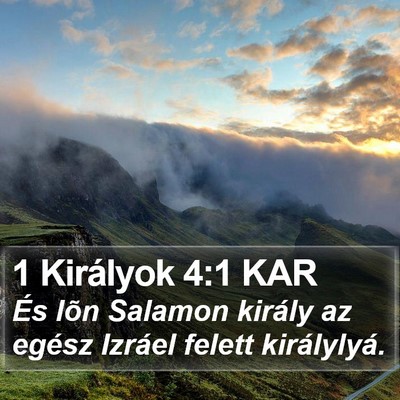1 Királyok 4:1 KAR Bible Verse Image