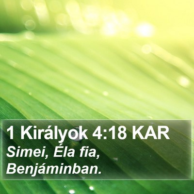 1 Királyok 4:18 KAR Bible Verse Image