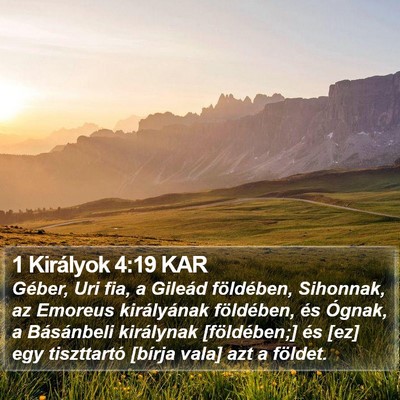 1 Királyok 4:19 KAR Bible Verse Image