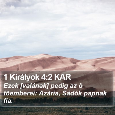 1 Királyok 4:2 KAR Bible Verse Image