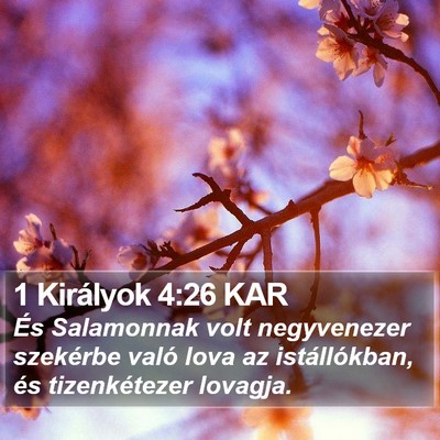 1 Királyok 4:26 KAR Bible Verse Image
