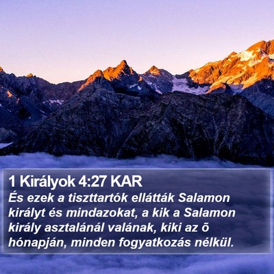 1 Királyok 4:27 KAR Bible Verse Image