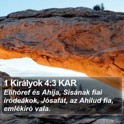 1 Királyok 4:3 KAR Bible Verse Image
