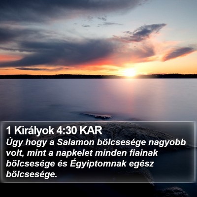 1 Királyok 4:30 KAR Bible Verse Image