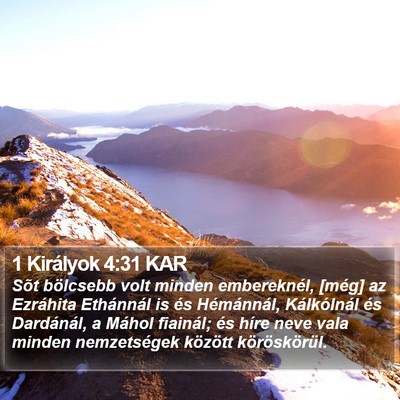 1 Királyok 4:31 KAR Bible Verse Image
