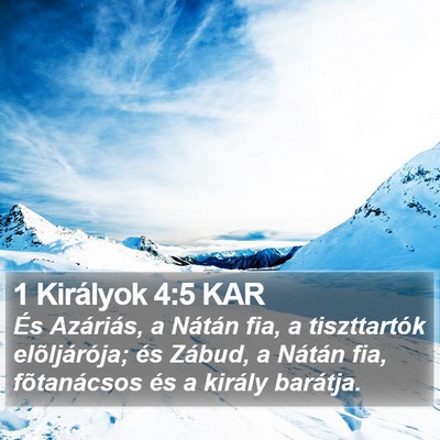 1 Királyok 4:5 KAR Bible Verse Image