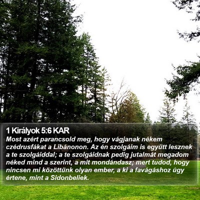 1 Királyok 5:6 KAR Bible Verse Image