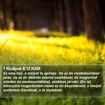 1 Királyok 6:12 KAR Bible Verse Image