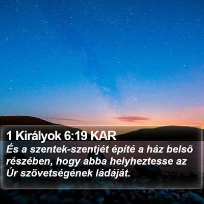 1 Királyok 6:19 KAR Bible Verse Image
