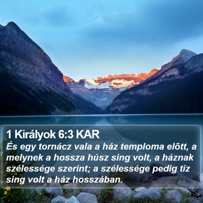 1 Királyok 6:3 KAR Bible Verse Image
