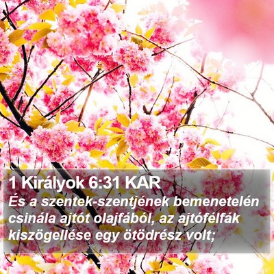 1 Királyok 6:31 KAR Bible Verse Image