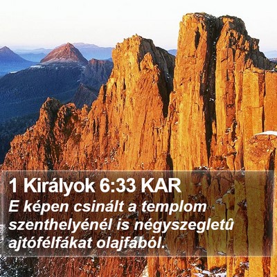 1 Királyok 6:33 KAR Bible Verse Image