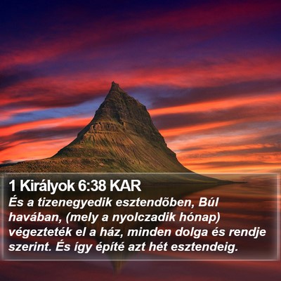1 Királyok 6:38 KAR Bible Verse Image