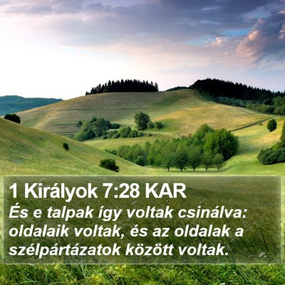 1 Királyok 7:28 KAR Bible Verse Image