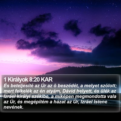 1 Királyok 8:20 KAR Bible Verse Image