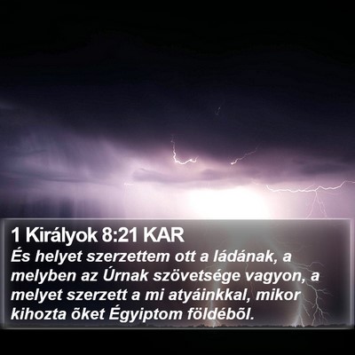 1 Királyok 8:21 KAR Bible Verse Image