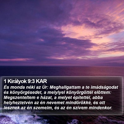 1 Királyok 9:3 KAR Bible Verse Image