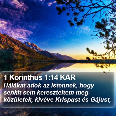 1 Korinthus 1:14 KAR Bible Verse Image