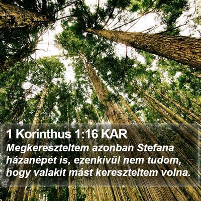 1 Korinthus 1:16 KAR Bible Verse Image
