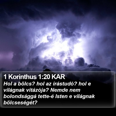1 Korinthus 1:20 KAR Bible Verse Image