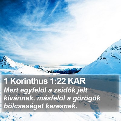 1 Korinthus 1:22 KAR Bible Verse Image