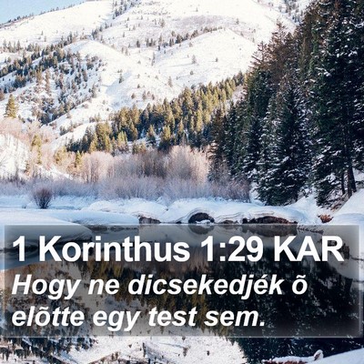 1 Korinthus 1:29 KAR Bible Verse Image