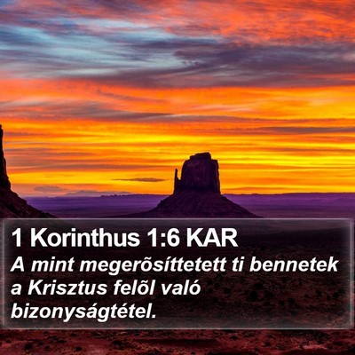 1 Korinthus 1:6 KAR Bible Verse Image
