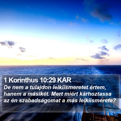 1 Korinthus 10:29 KAR Bible Verse Image