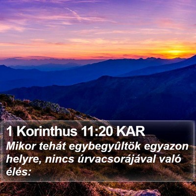1 Korinthus 11:20 KAR Bible Verse Image