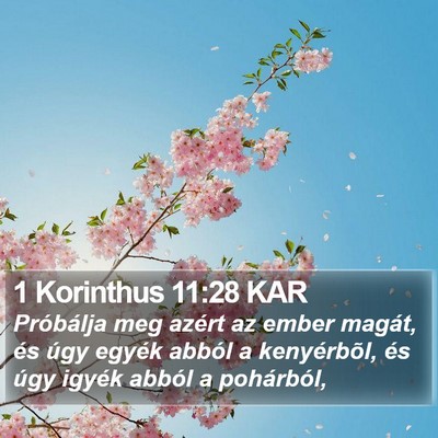 1 Korinthus 11:28 KAR Bible Verse Image