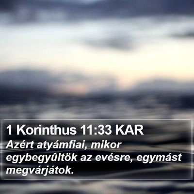 1 Korinthus 11:33 KAR Bible Verse Image