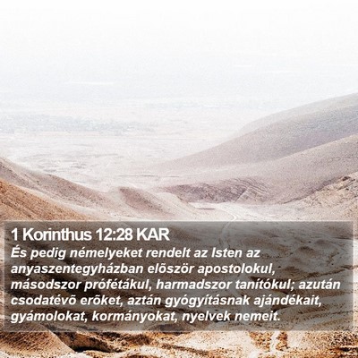 1 Korinthus 12:28 KAR Bible Verse Image