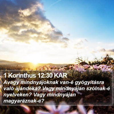 1 Korinthus 12:30 KAR Bible Verse Image