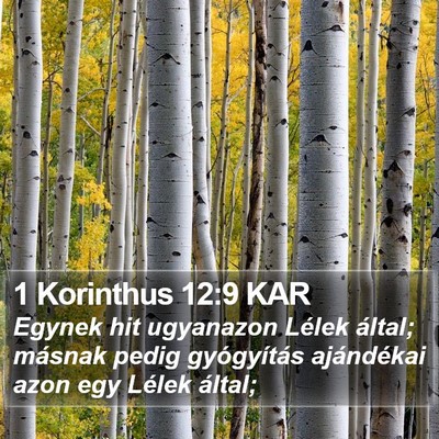 1 Korinthus 12:9 KAR Bible Verse Image