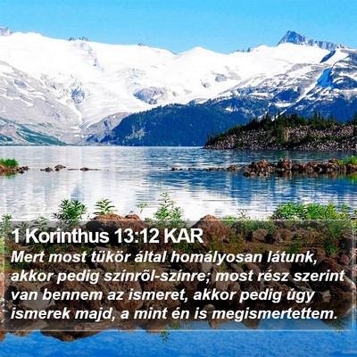 1 Korinthus 13:12 KAR Bible Verse Image
