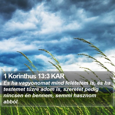 1 Korinthus 13:3 KAR Bible Verse Image