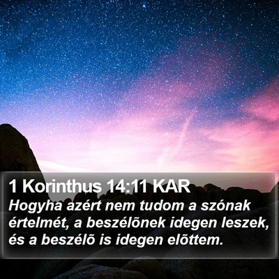 1 Korinthus 14:11 KAR Bible Verse Image