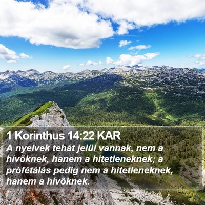 1 Korinthus 14:22 KAR Bible Verse Image