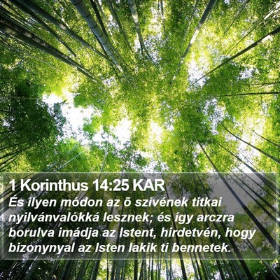 1 Korinthus 14:25 KAR Bible Verse Image